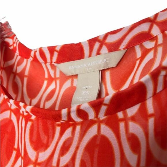 Banana Republic Factory Womens Top Size XS Orange Retro Style Blouse - Picture 3 of 7